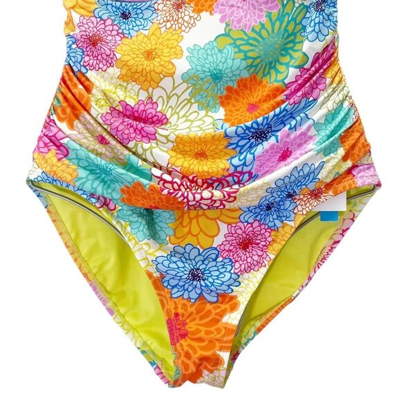 NWT Bleu Rod Beattie Fresh Picks One Piece Swimsuit Floral Underwire Size 14 NEW - Picture 8 of 15